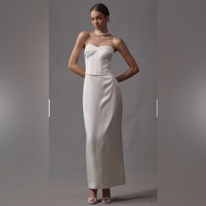 Reformation Ariyah Corset Satin Maxi Dress in Ivory